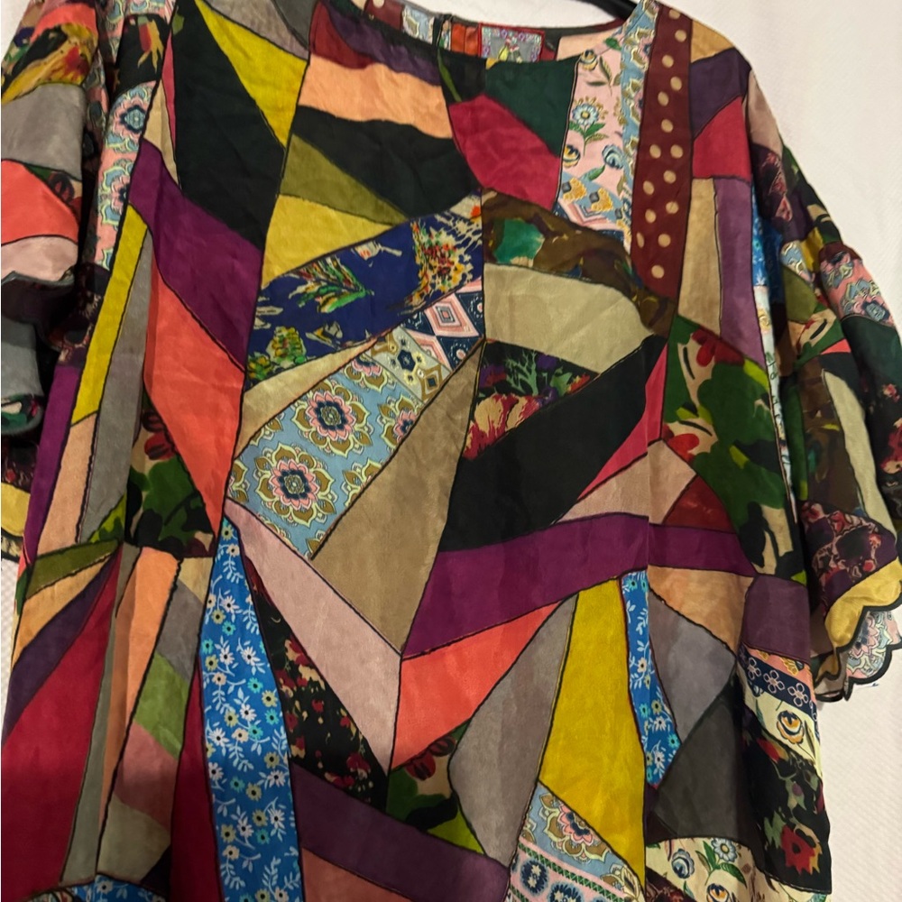 Johnny Was Multicolor Patchwork Blouse - image 4